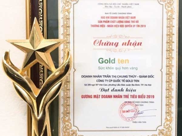 Vinh danh doanh nhân thủ đô thương hiệu Gold Ten